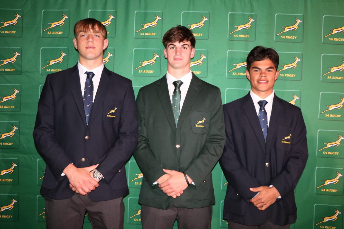 Congratulations Tom, Josh &amp; Dylan! 🌳🏉🇿🇦

📷Tom Barnard (SA Schools A &amp; RBHS First XV captain), Josh Neill (SA Schools) &amp; Dylan Miller (SA Schools A).

SA Schools vs SA Schools A at 15h00 today; on SS ch 216. 

#AltiusEtLatius
#RondeboschBoys