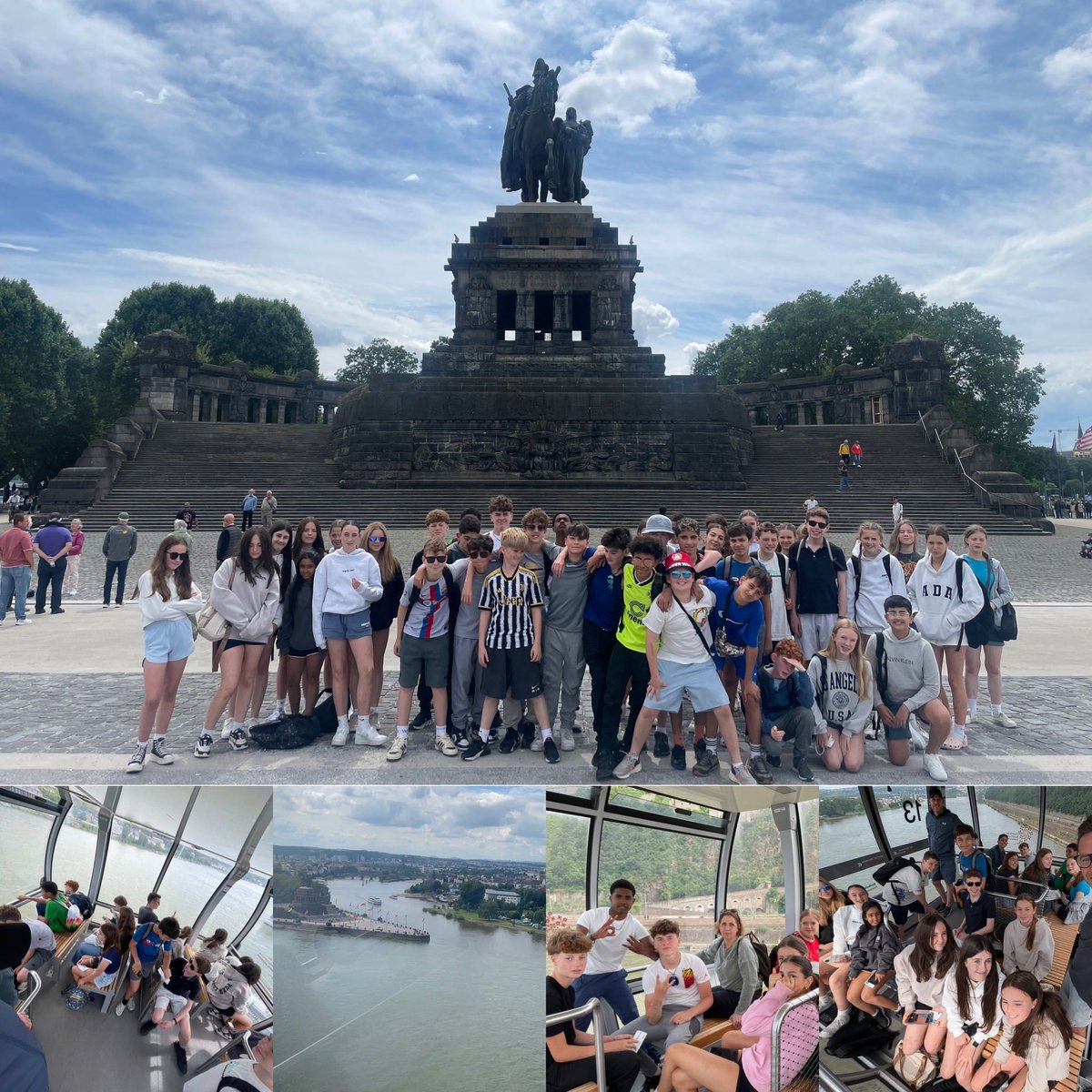 Day trip to Koblenz, a brief history lesson on Kaiser Wilhelm and a ride on the cable cars to see the Rhine and Mosel rivers meet  🚠