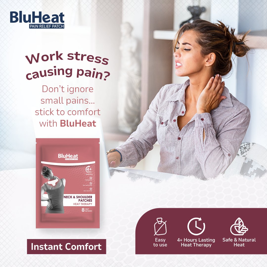 BluheatPatch's tweet image. Don’t let small pain turn into big life problems!

(Pain Relief Patches, Bluheat Pain Relief, Neck relief, Easy to use, Neck patch, Work life, Shoulder patch)

#BluHeatPatch #BluHeat #PainPatch #ReliefPatch #corporatelife #WorkLifeBalance #BeatTheTechNeck #PainBeGone #BluHeatLife