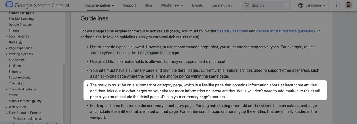 Carousels schema işaretlemesinde ItemList altında guidelines kısmında belirtildiği üzere minimum 3 entity varsa bu işaretlemeyi kullanmanız daha doğru olacaktır.