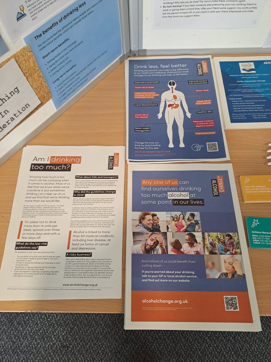 Yesterday Achieve Salford hosted an information stall at The @EnergiseCentre for Alcohol Awareness Week. 

Sharing information on harm reduction, how to access support and Alcohol Change UK resources. 

#AlcoholAwarenessWeek #TogetherGMMH
