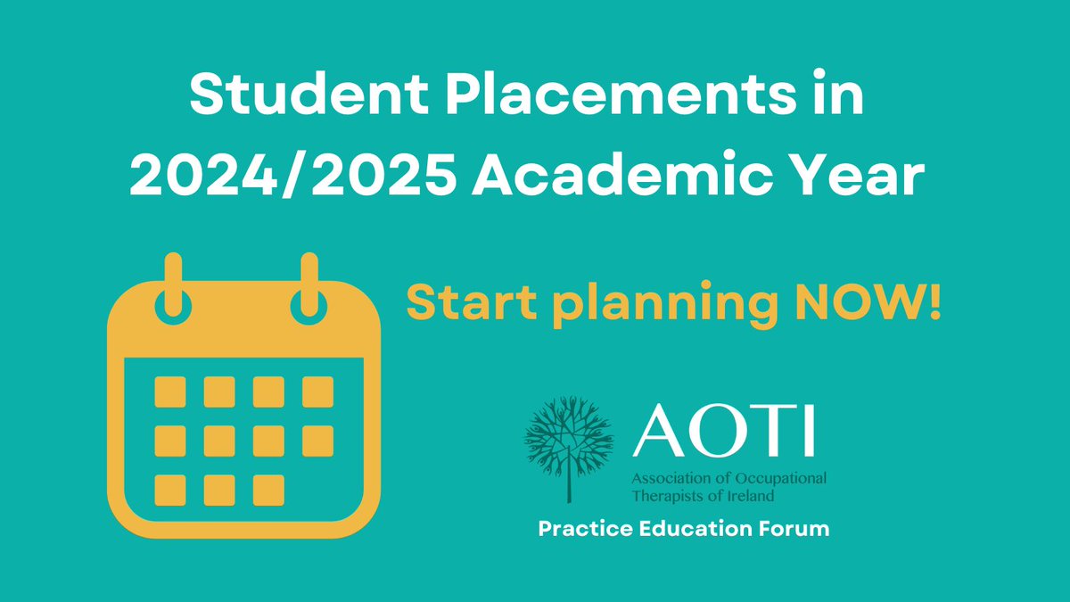 It's time to start planning student practice education placements for the coming academic year. You can view the 2024/2025 schedule of placements and find contact details of the Practice Education Coordinators here: aoti.ie/news/Practice-…
Being a practice educator is great CPD!