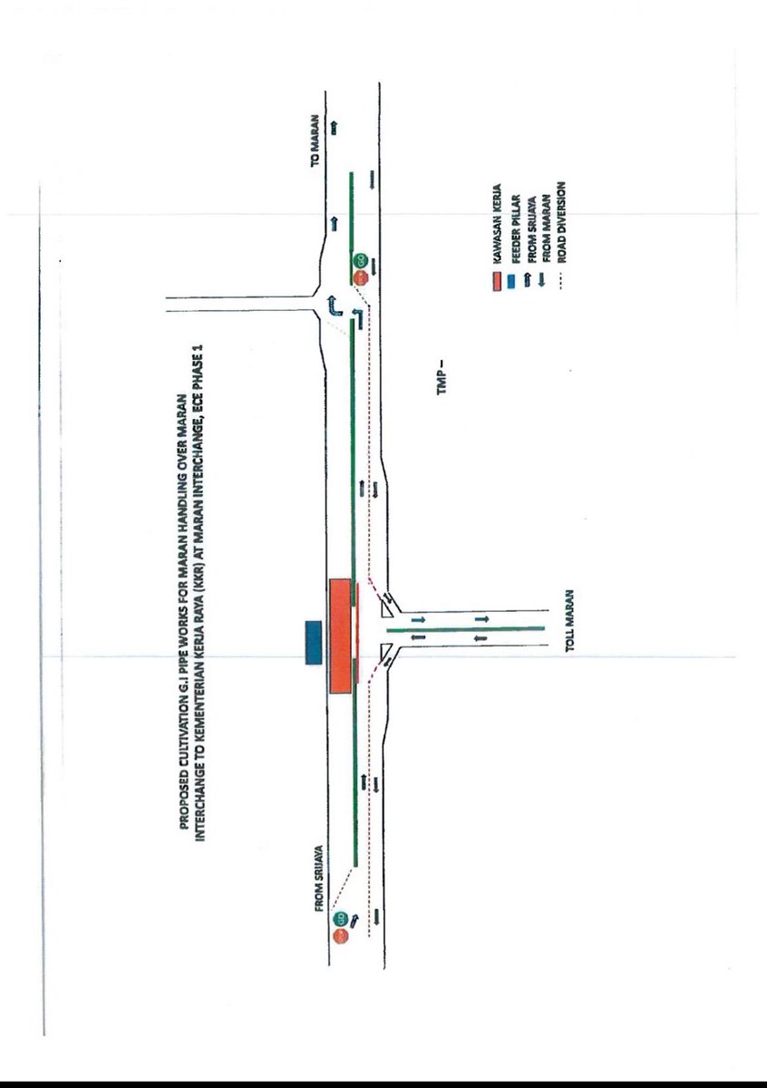 NOTIS PEMBERITAHUAN

Pemakluman bagi kerja-kerja penanaman paip G.I di kawasan lampu isyarat exit tol Maran Pihak Lembaga Lebuh Raya Malaysia sepertimana ketetapan berikit:

Tarikh : 09/07/2024 - 10/07/2024
Masa  : 8.00 pagi - 5.00 petang
Lokasi : Lampu isyarat exit tol Maran