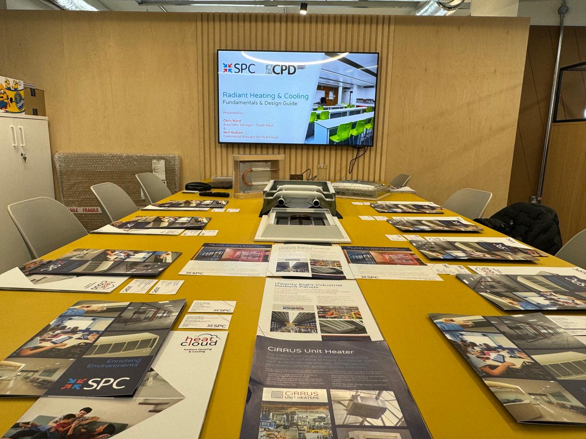 spchvac's tweet photo. Another fantastic CPD presentation in Bristol! 🙌

Chris and Neil delivered our CIBSE-accredited radiant heating and cooling panel CPD to @_BoxTwenty!

Attendees even enjoyed Domino's pizza for lunch! 🍕

Contact us today! 📧 cpd@spc-hvac.co.uk

#spchvac #CPD #RadiantPanels https://t.co/E7SgnLWEs6