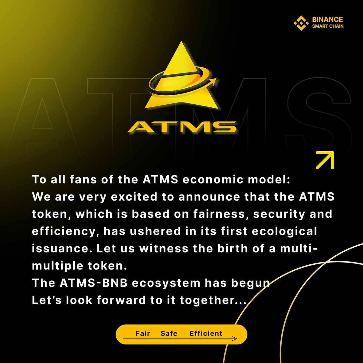ATMSNetwork's tweet image. 🚀 To all ATMS fans:

Thrilled to announce the first issuance of our fair, secure, and efficient ATMS token! 🌟 Witness the birth of a multi-fold token. 💥

🌐 The ATMS-BNB ecosystem is live. Let’s celebrate this new milestone together! 🚀✨

#ATMS #Crypto #Blockchain