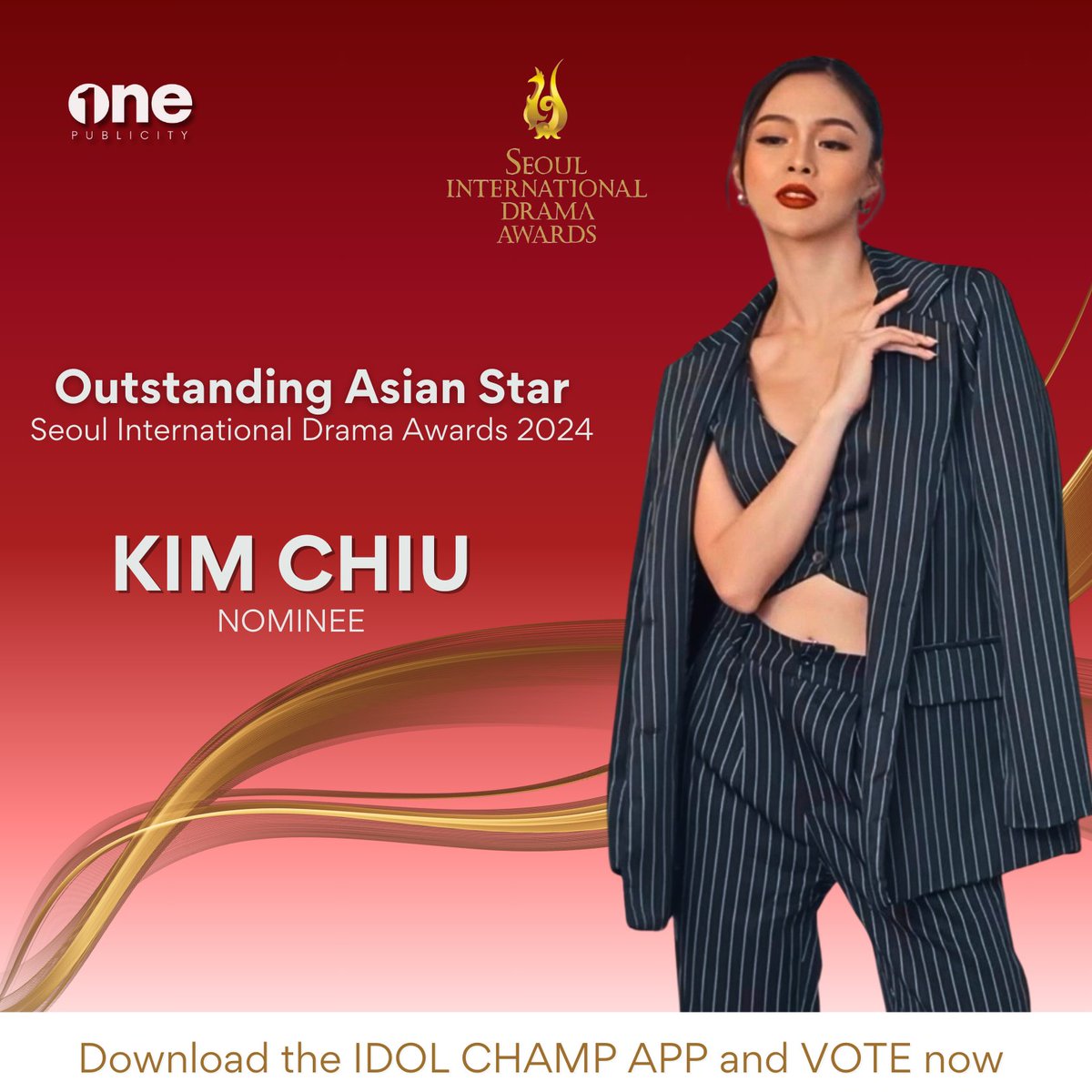 Kim Chiu is currently ranked first in the Outstanding Asian Star category  (Philippines) at the Seoul International Drama Awards 2024. Continue to  vote for her through the Idol Champ App. 💜 Voting, image size:1200x1200