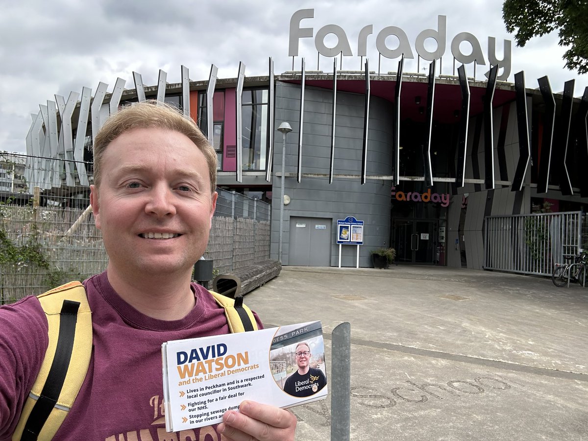DavidWatsonLD's tweet image. ☀️Election Day 4 July 2024☀️

Peckham deserves a genuine alternative - and that’s what the Liberal Democrats offer 🔶

Polls are open until 10pm today 🗳️ Don’t forget to vote! 

libdems.org.uk/manifesto

#VoteLibdem