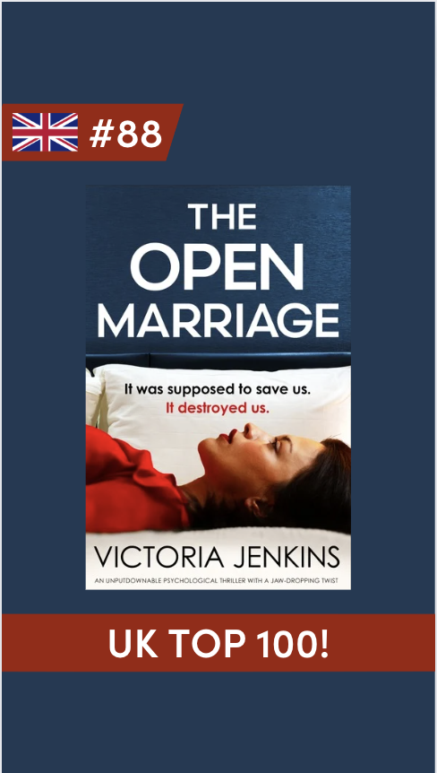 💥BOOM!💥 

We're thrilled to see <a href="/vicwritescrime/">Victoria Jenkins</a>'s twisty psychological thriller, #TheOpenMarriage in the Amazon UK #Top100 today! 

Congratulations Victoria! 

Grab it here: geni.us/B0CYTJRCZ3soci…