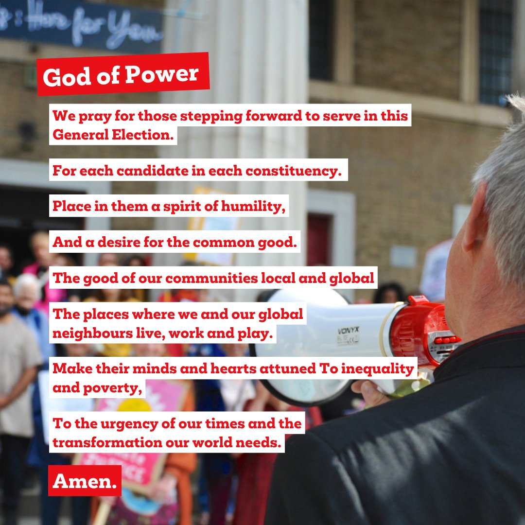 Today is your opportunity show up for those on the margins of society.

📣 We're calling on the next UK Government to #ActOnPoverty. 

Use your vote. Make your voice heard. 

This is faith in action.

#GeneralElection