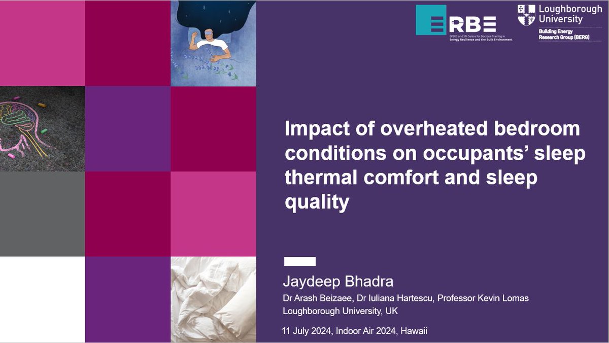Bedroom environment matters! Join us for the Symposium "Bedroom environment and sleep quality" at <a href="/IndoorAir2024/">Indoor Air 2024</a> where I will discuss how overheated rooms affect sleep. See you on July 11 in room 311! #SleepHealth #IndoorAir2024 
<a href="/isiaq/">ISIAQ</a> <a href="/LboroBERG/">Building Energy Research Group (BERG)</a>