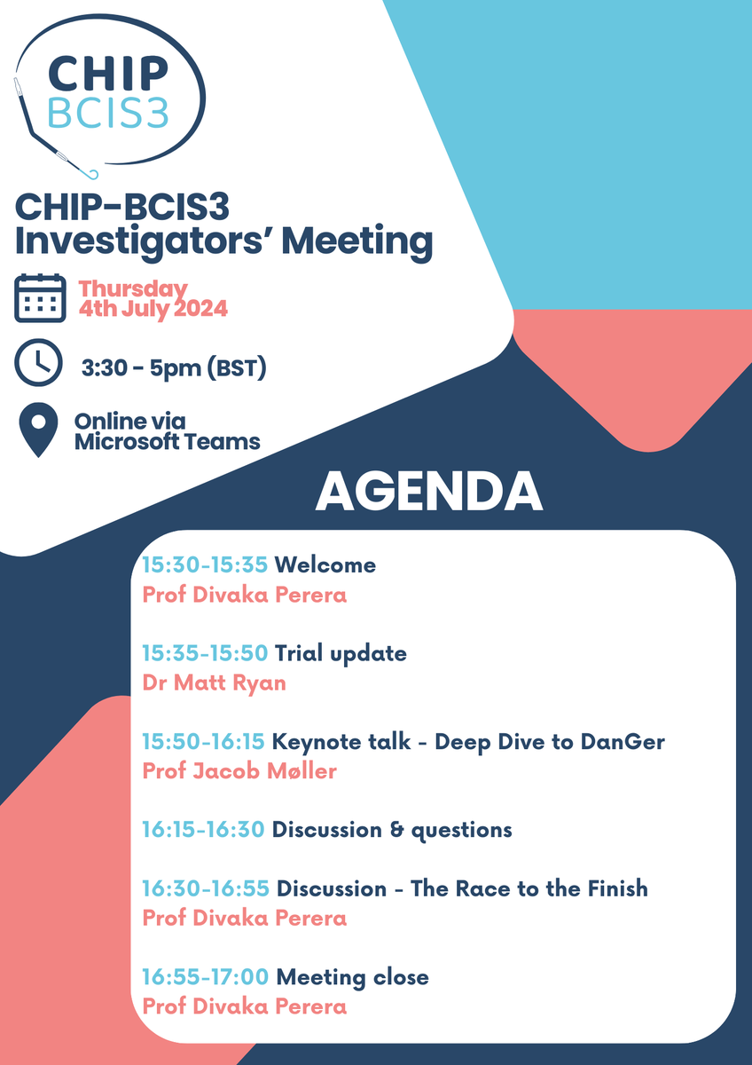 CHIP-BCIS3 (@chip_bcis3) on Twitter photo 👋We look forward to seeing you at our Investigators' Meeting today from 3:30pm!
📨Contact CHIP-BCIS3@lshtm.ac.uk if you'd like to join us
<a href="/NIHRresearch/">National Institute for Health and Care Research</a> <a href="/kingscardio/">Cardiovascular and Metabolic Medicine & Sciences</a> <a href="/GSTTresearch/">Guy's and St Thomas' Research</a> <a href="/CTU_LSHTM/">Clinical Trials Unit - Global Health Trials Group</a> 👋We look forward to seeing you at our Investigators' Meeting today from 3:30pm!
📨Contact CHIP-BCIS3@lshtm.ac.uk if you'd like to join us
<a href="/NIHRresearch/">National Institute for Health and Care Research</a> <a href="/kingscardio/">Cardiovascular and Metabolic Medicine & Sciences</a> <a href="/GSTTresearch/">Guy's and St Thomas' Research</a> <a href="/CTU_LSHTM/">Clinical Trials Unit - Global Health Trials Group</a>