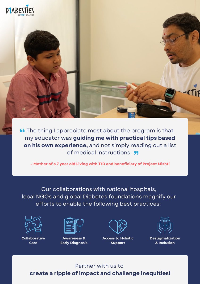 Jazz Sethi (@jazzsethi95) on Twitter photo What we do at The <a href="/diabesties1/">The Diabesties Foundation</a> Foundation:
Projects that deliver measurable impact!
Education from a place of empathy.
Large scale Awareness drives.
Access to aid AND medical literacy.
Advocacy workshops.
One on one support.
De-stigmatisation.
And lots of hugs! 🩵🫶🏻 What we do at The <a href="/diabesties1/">The Diabesties Foundation</a> Foundation:
Projects that deliver measurable impact!
Education from a place of empathy.
Large scale Awareness drives.
Access to aid AND medical literacy.
Advocacy workshops.
One on one support.
De-stigmatisation.
And lots of hugs! 🩵🫶🏻