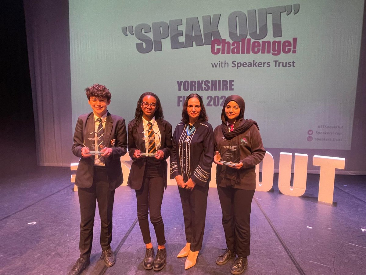 Delighted to be keynote speaker &amp; awards presenter @ “Yorkshire Speak Out Challenge Finals” in Leeds. Yorkshire’s young people @ their best, all 15 finalists were great speakers, had passion and purpose! Overall winner was from Bradford👏🏻👏🏻👏🏻