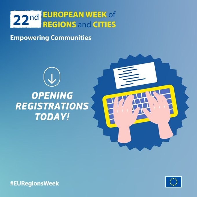 BBrukseli's tweet photo. Rejestracja na 22. edycję Europejskiego Tygodnia Regionów i Miast #EURegionsWeek oficjalnie otwarta!

📌Od 7 do 10 października 2024 w Brukseli

Temat przewodni: Wzmacnianie społeczności

Registration is open! | European Week of Regions and Cities (https://t.co/qMpHCwFYYC) https://t.co/z7MzBx5kyp