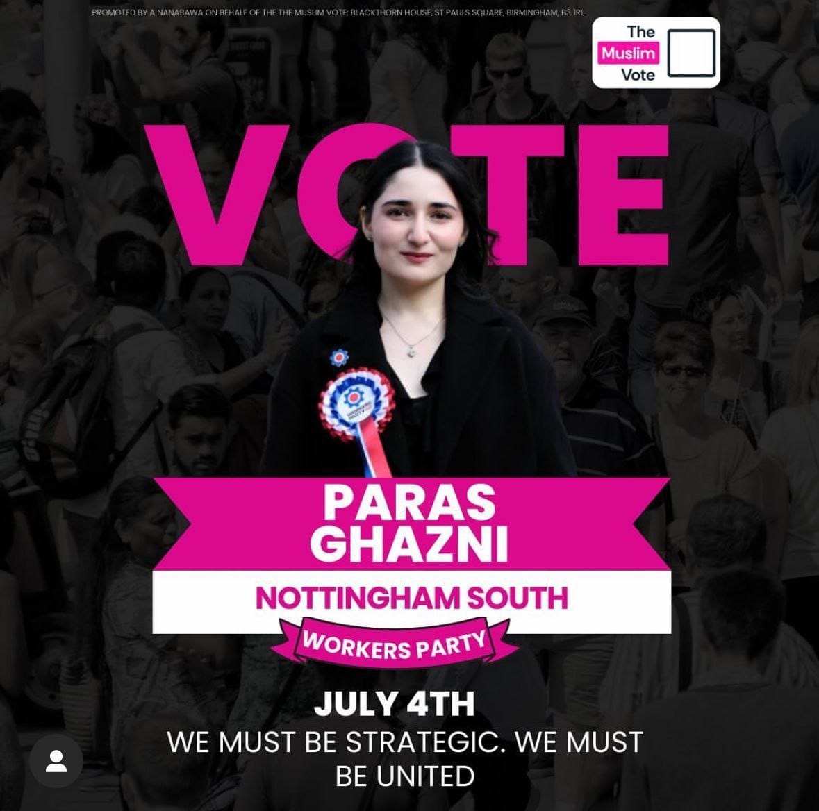 MuslimLives1187's tweet photo. Let's make history !

Vote for Gaza!
Vote for Britain!
Vote for @ParasGhazniWPB
Vote for @Issanghazniwpb 

@WorkersPartyGB @georgegalloway https://t.co/NpfFIoDJtI