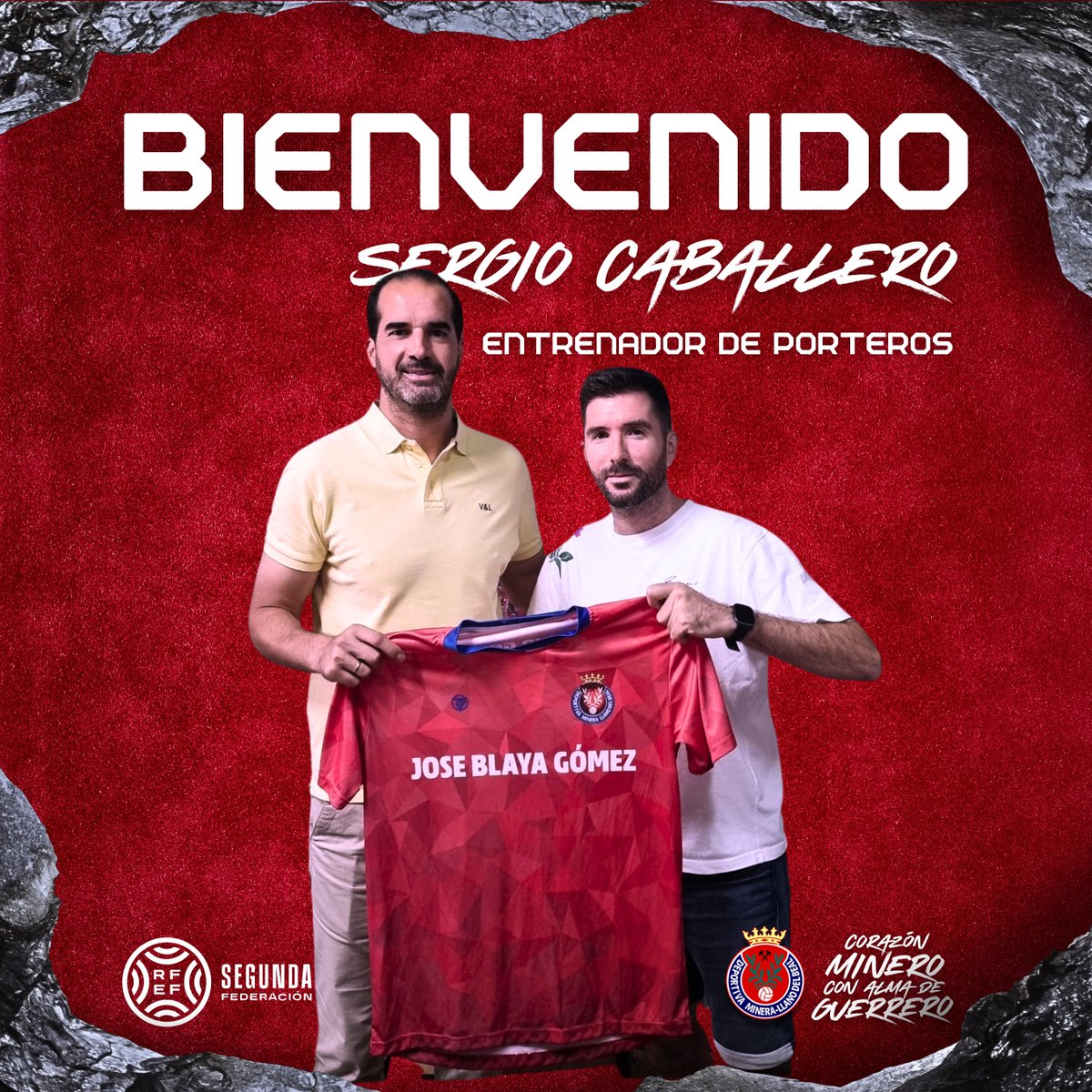 DeportivaMinera's tweet photo. 🧤 𝐒𝐞𝐫𝐠𝐢𝐨 𝐂𝐚𝐛𝐚𝐥𝐥𝐞𝐫𝐨 será el entrenador de porteros de la #DeportivaMinera 

🫡 Dilatada experiencia en España y en el extranjero. Sacará el 100% de nuestros guardametas.

¡Bienvenido al Coliseo! 🛡️

#EspírituMinero ⛏️ #AlmaDeGuerrero https://t.co/aEvSQTUzcV