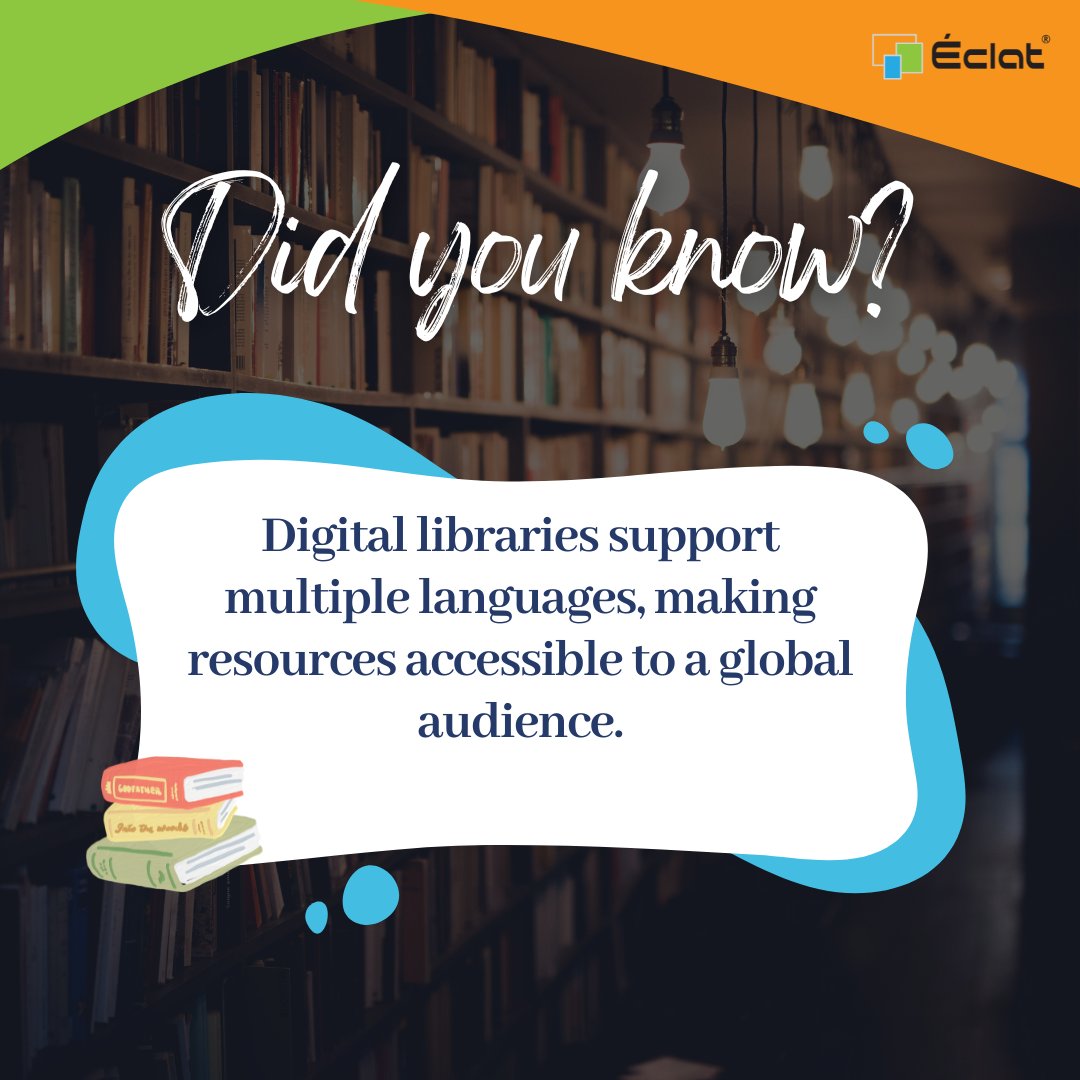 Eclat_Engg's tweet image. Digital libraries speak volumes in every language. 📚🌍

#DigitalLibraries #MultilingualAccess #GlobalKnowledge #LibraryFacts #DidYouKnow
