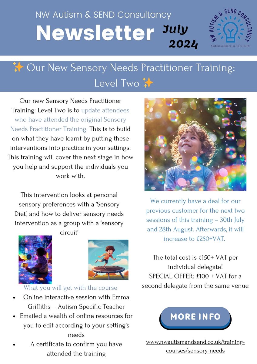 Our July Newsletter is Here!

If you’d like to receive it via email, please let us know at 

kirsty@nwautismandsend.co.uk