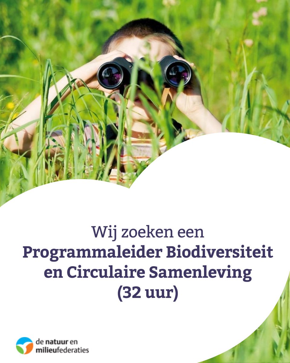🌿♻️ We zoeken een bevlogen en deskundige landelijke Programmaleider Biodiversiteit en Circulaire Samenleving. Dit is jouw kans om bij te dragen aan het herstel van onze natuur en het verkleinen van onze voetafdruk.

Kom jij ons fijne team versterken? 
👉natuurenmilieufederaties.nl/vacature/progr…