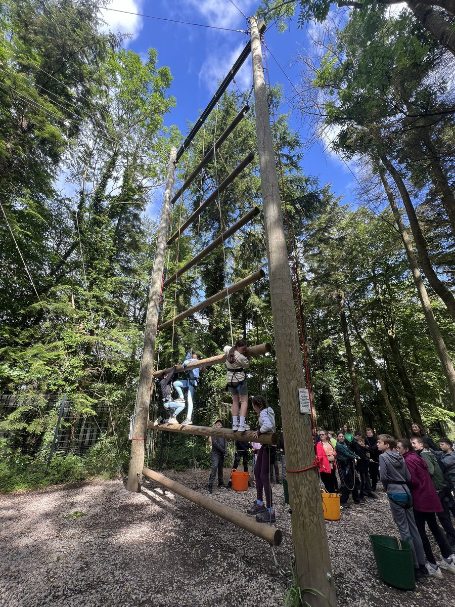 stmonicasbootle's tweet photo. Smiles all around on Jacobโs ladder! Team work makes the dream work! #Year6 #Residential #Colomendy https://t.co/xisU9JzsbR