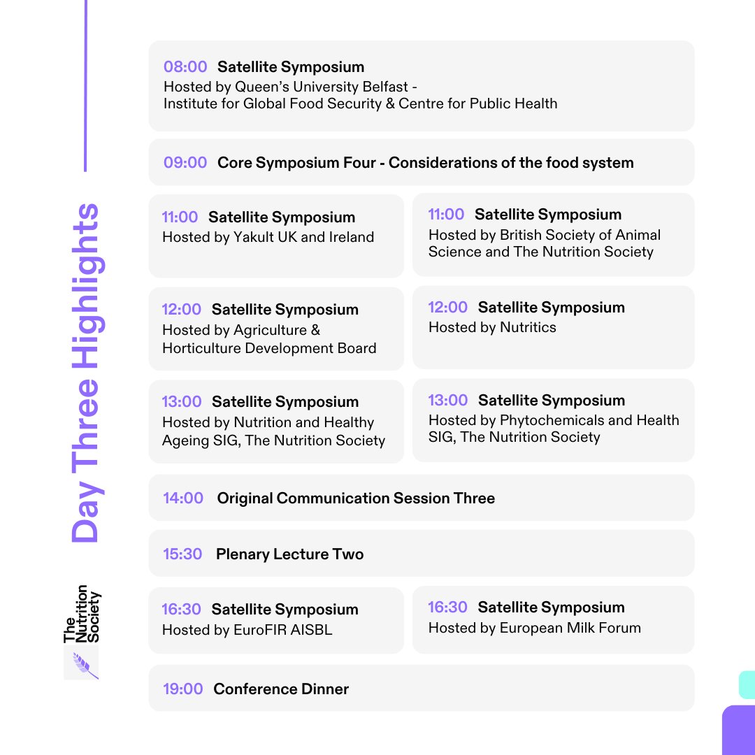 Welcome to Day Three of the #Nutrition Society Congress!

Swipe through for today's highlights➡️

Tag us in your posts and use #NSCongress24

bit.ly/3vPR5tG