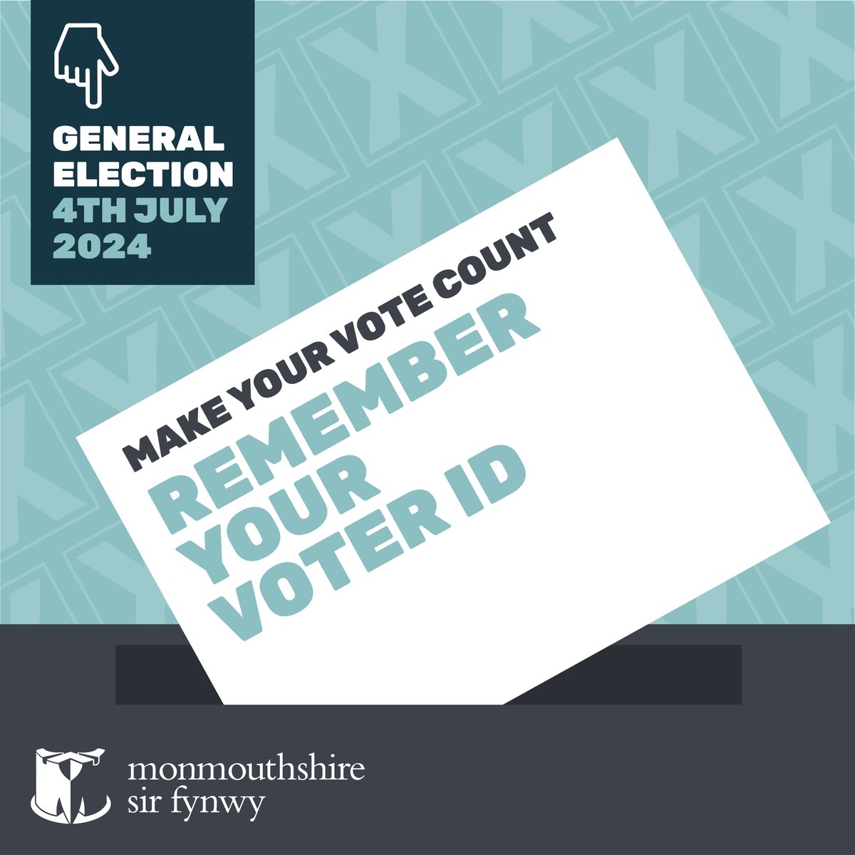 👉 Your vote counts
👉 Don’t forget your voter ID. Find out about voter ID here:  monmouthshire.gov.uk/voter-id/