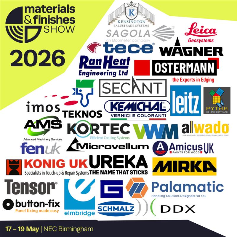Wondering who will be exhibiting at Materials &amp; Finishes Show 2026? Have a look at our incredible exhibitor line-up so far, which will only get bigger. 👀

To enquire about exhibiting at Materials &amp; Finishes in 2026, click the link in our bio ⬆️🤩

#MAFS26 #MaterialFinishes26