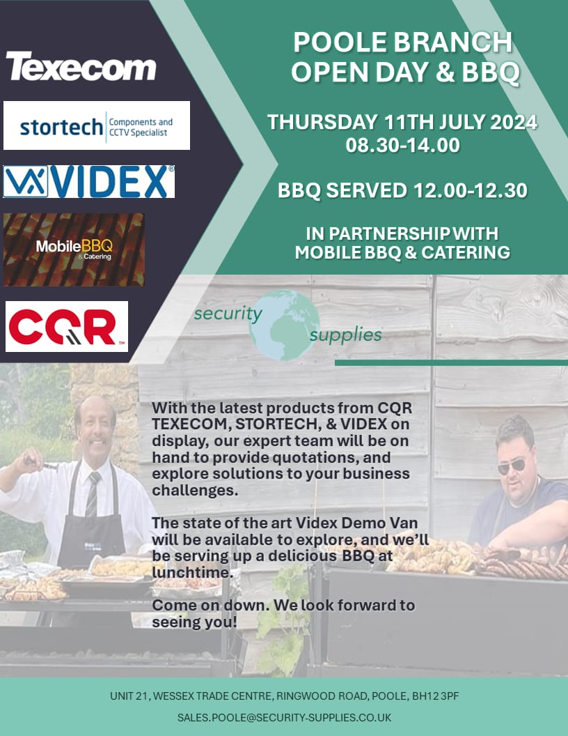 CQR Security Ltd (@_cqr) on Twitter photo Come and join us for the <a href="/secsupukltd/">Security Supplies</a> Poole Branch Open Day & BBQ .
If you would like to know more about the CQR range, contact our team below:
cqr.co.uk
π’Β Unit 21, Wessex Trade Centre, Ringwood Road, Poole, BH12 3PF
π
11th July 2024
π§ 8.30am till 2pm Come and join us for the <a href="/secsupukltd/">Security Supplies</a> Poole Branch Open Day & BBQ .
If you would like to know more about the CQR range, contact our team below:
cqr.co.uk
π’Β Unit 21, Wessex Trade Centre, Ringwood Road, Poole, BH12 3PF
π
11th July 2024
π§ 8.30am till 2pm