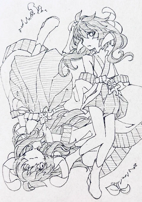 チオンジェンの姉と妹のほうです
#ねこのらくがき 