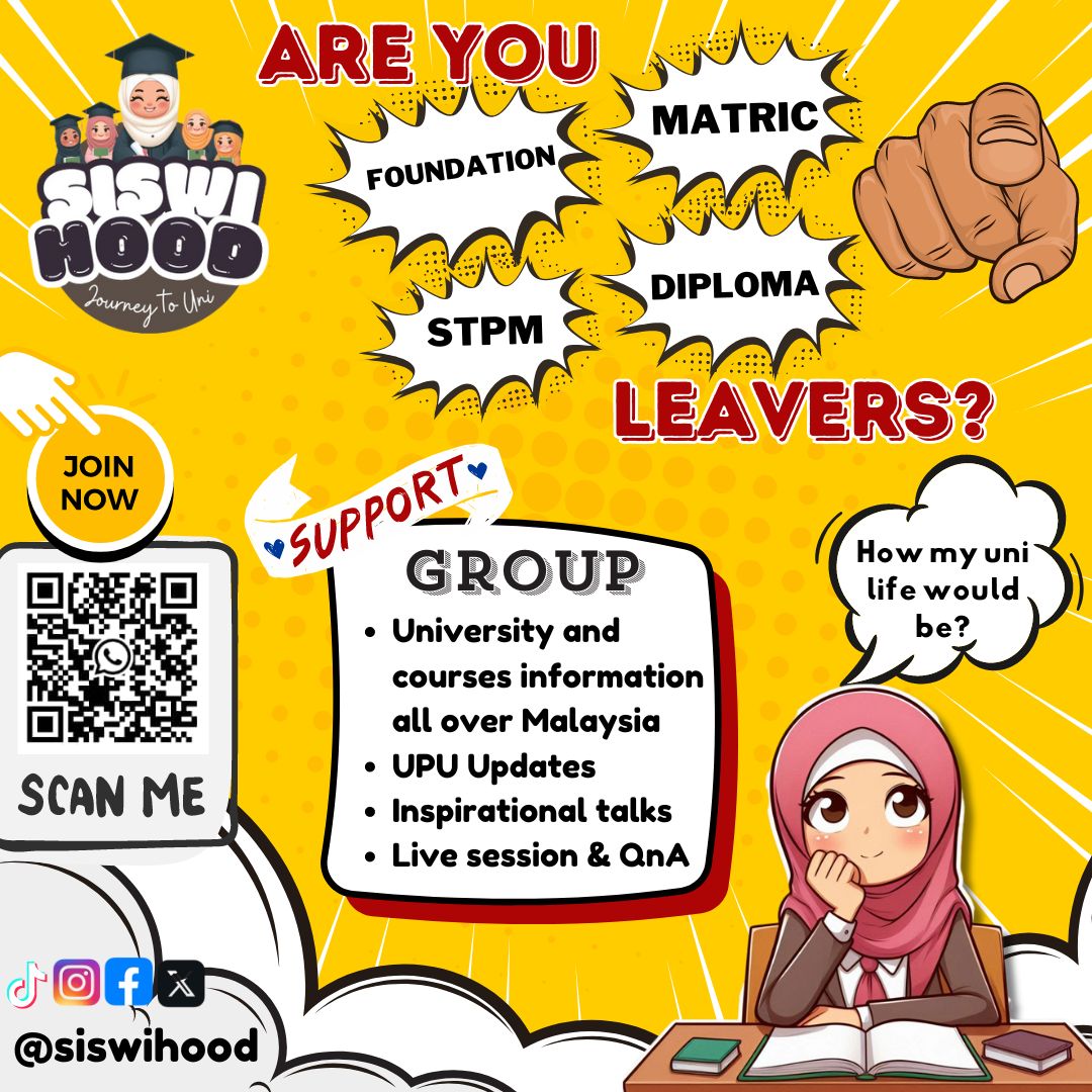 siswihood2425's tweet photo. Assalamualaikum kepada semua lepasan asasi/matrik/STPM/diploma 🙌

Kepada yang masih keliru tentang pilihan-pilihan anda sama ada universiti atau kos2 di universiti

#lepasanasasi #upu2024 #lepasanmatrik #lepasanSTPM
#lepasandiploma #siswihood

⬇️⬇️⬇️ https://t.co/d1ORH3ILiL