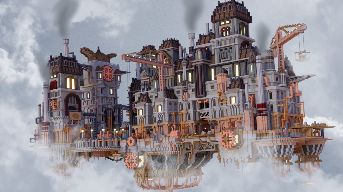 koemcrete's tweet photo. A steampunk build that is flying 💨
#Minecraft https://t.co/vCdP7avMQr
