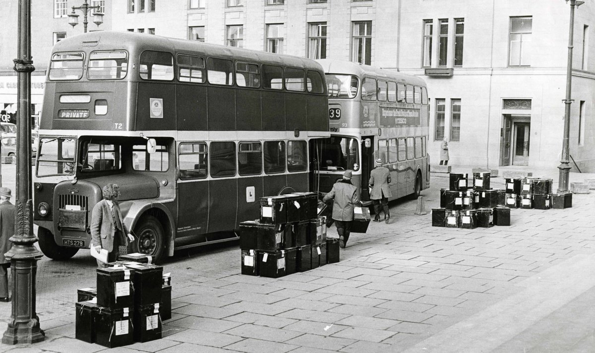 Time to vote! #GE2024 

And once you have, why not send all those election leaflets and flyers you've been getting through your door to us <a href="/Scotpolarchive/">The Scottish Political Archive</a>? All the info you need here: stir.ac.uk/9yg

📷Ballot Boxes being distributed for the 1979 Referendum