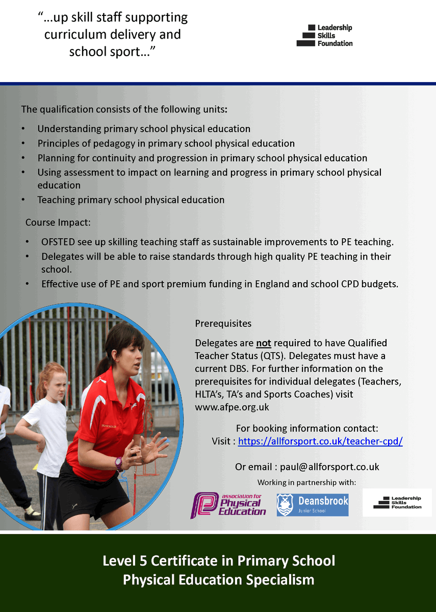 Congratulating all our 23-24 delegates who have now qualified as Primary PE Specialists this year.
NOW BOOKING  24-25 in London. 
Looking forward to supporting PE staff in Primary schools next year led by our amazing tutor Charlotte Moore!!
<a href="/charmoore566/">Charlotte Moore</a> <a href="/afPE_PE/">Association for Physical Education</a> <a href="/suewilkinson13/">Sue Wilkinson MBE</a>