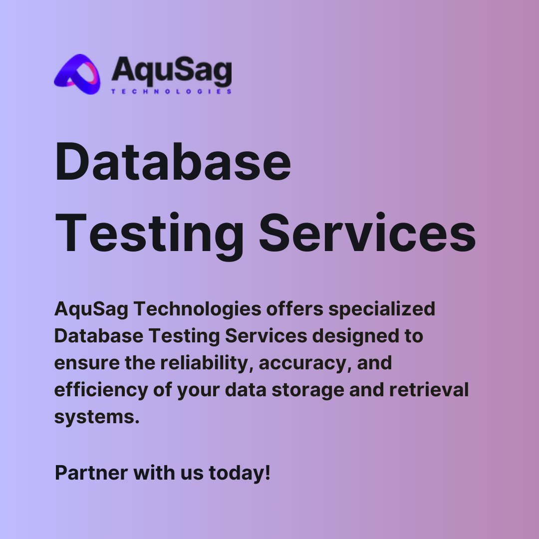 aqusag's tweet image. Level Up Your Database Performance: Essential Database Testing Strategies in 2024
🔐 At Aqusag Technologies, we provide comprehensive database testing services to meet your specific needs. 🚀
aqusag.com/database-testi…
#databasetesting