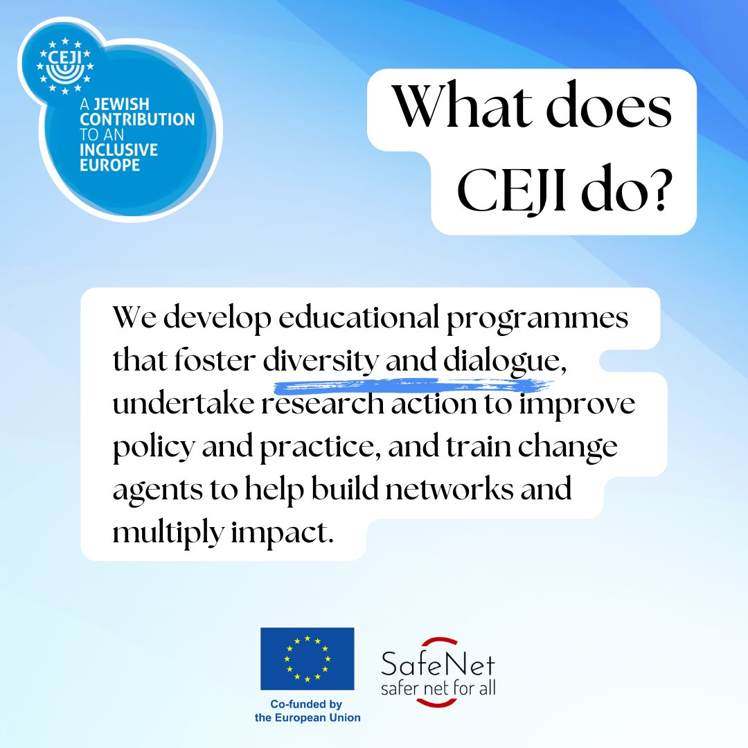 LGLLithuania's tweet image. #SafeNet presents: @CEJI – a Jewish Contribution to an Inclusive Europe is a leading independent Brussels-based anti-discrimination NGO. Their vision is an inclusive and democratic #Europe in which people enjoy their unique potential with all their diversity.
