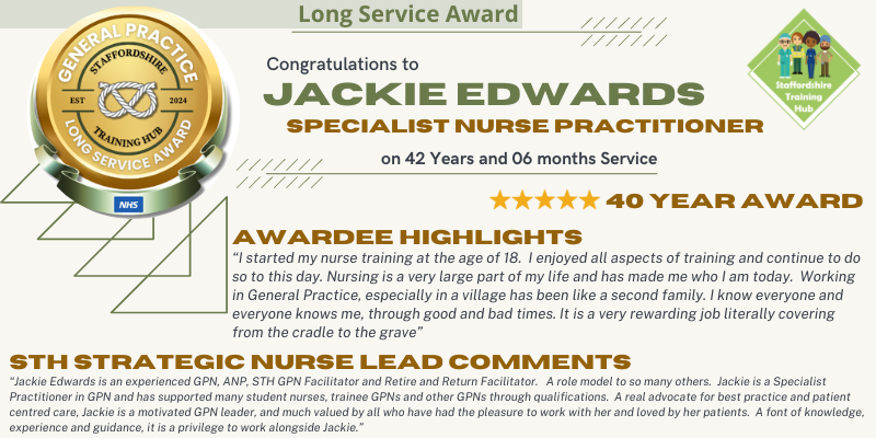 StaffsTH's tweet photo. The @StaffsTH has proudly launched the Staffordshire General Practice Long Service Awards! Read all about our next long server! #GPLongService https://t.co/Y9QyfgNLUI