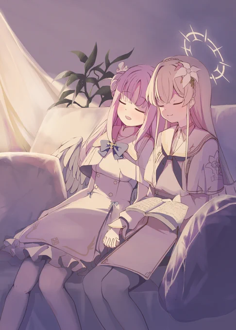 お昼寝ナギミカかわいいね#ブルアカ 