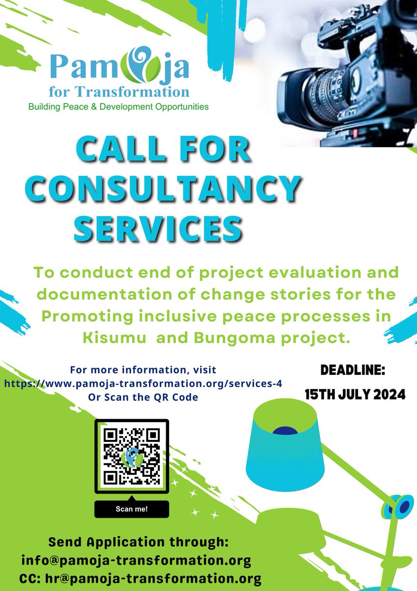 PamojaFT's tweet photo. Are you interested in working with us? We are looking for an end-of-project evaluation consultant. The purpose of the evaluation consultancy is to conduct end-of-project evaluative documentation of results and provide an independent assessment of the extent to which the project achieved the expected objectives: For more information and to submit your application, click on the link below.
https://t.co/RYxcYBuOvH
@followers