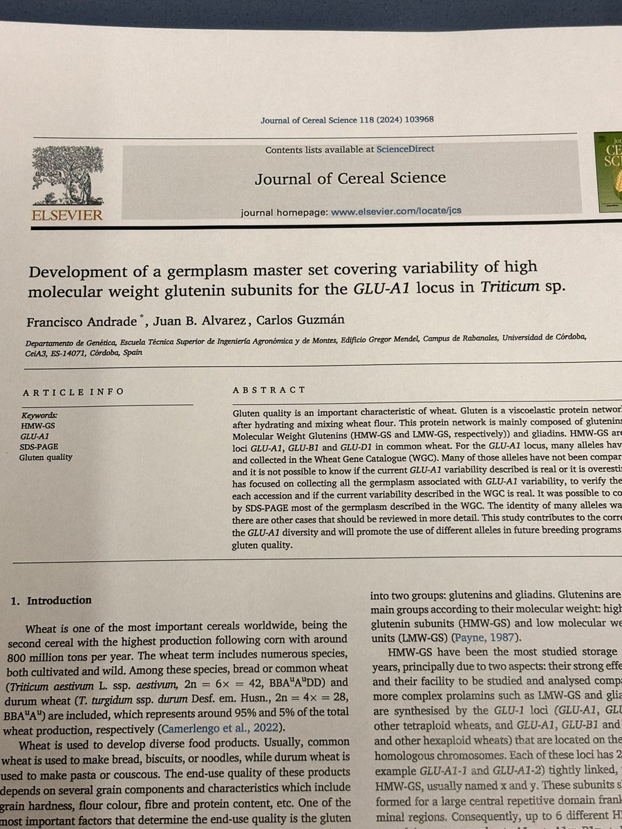 Felicidades a nuestro compañero <a href="/FAndradeMartin/">Francisco Andrade Martín</a> por la publicación de su primer artículo como primer autor👏🏼👏🏼 por muchos éxitos más🌾🌾
