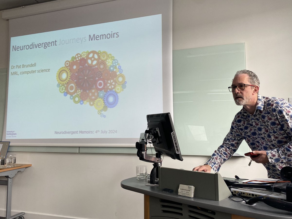 MJGroom's tweet photo. Kick-starting our CANDAL seminar on ‘Creativity &amp; Neurodiversity’ Pat Brundell presents his work mapping #neurodivergent memoirs 
Highlighting the potential for creativity to support self care &amp; self-expression
@InstituteMH @ElizabethLidd @BACKLITgallery @indu_dubey https://t.co/DaMGOjXTOC