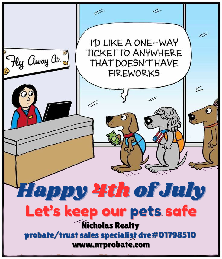 nrprobate's tweet photo. 🇺🇸 Happy 4th of July from Nicholas Realty! 

🎆 While you enjoy the fireworks and festivities, don’t forget to keep your furry friends safe and comfortable. 🐾

🎇 Have a fantastic and safe celebration! #IndependenceDay2024  #PetSafety  #NicholasRealty https://t.co/V4TPXbOxnm