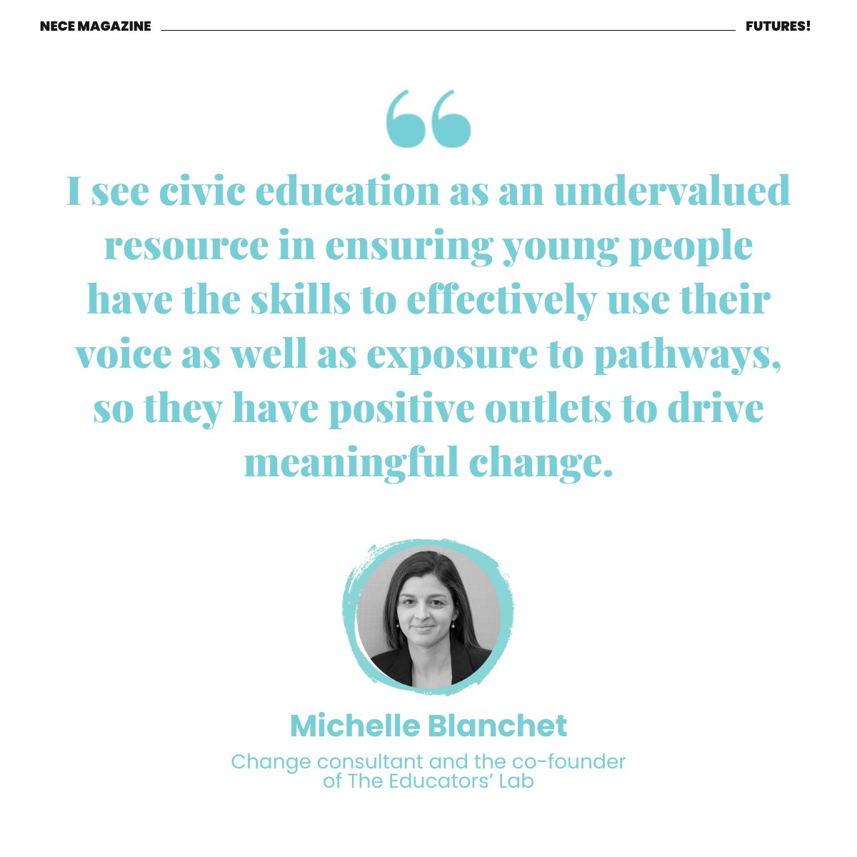 THE CIVICS Innovation Hub (@thecivics_) on Twitter photo 💡An insight from our conversation with Michelle Blanchet, the co-founder of The <a href="/Educatorslab/">The Educators' Lab</a>, highlighting the importance of civic education and how our present actions shape tomorrow's civic landscape.
Read the full interview here: magazine.nece.eu/futures/michel… 💡An insight from our conversation with Michelle Blanchet, the co-founder of The <a href="/Educatorslab/">The Educators' Lab</a>, highlighting the importance of civic education and how our present actions shape tomorrow's civic landscape.
Read the full interview here: magazine.nece.eu/futures/michel…