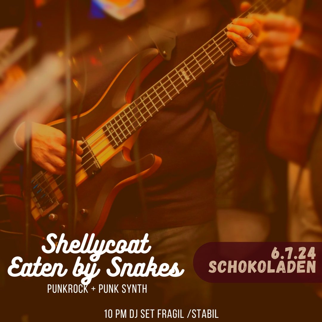 PunkfilmfestBER's tweet photo. 6.7.24 live at Schokoladen
Eaten by Snakes + Shellycoat
Tickets von https://t.co/hwNxoGr9EG
#punkfilmfestberlin #punk #berlinpunk #party #livemusic #konzert #konzi #live #fckafd #b0607 #torstrasse #yeah #dj #ausgehen #tanzen #dance #mitte #punkshow #mugge #punkrock https://t.co/u4R3SHuhh0