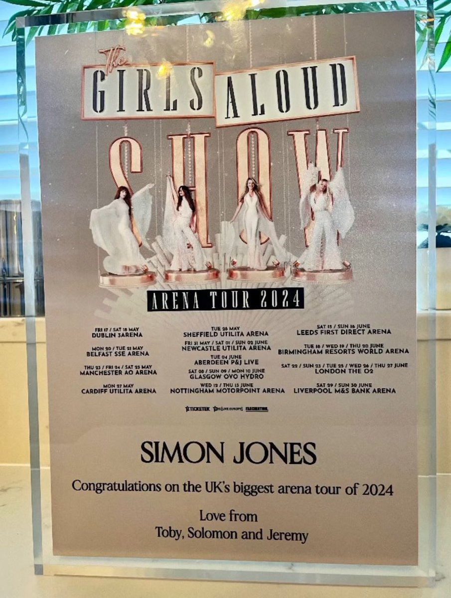 CheryINews2's tweet photo. “UK’s biggest arena tour of 2024” 

✨@GirlsAloud ✨

Thanks for sharing @simonjonespr ☺️ https://t.co/remUh8ZboN