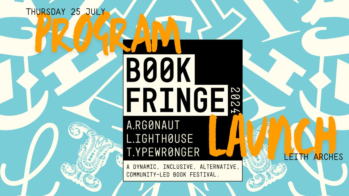 The ALT Book Fringe is back and we’re launching the program with a party!!

Hosted by <a href="/argonaut_books/">Argonaut Books Isn’t On This Platform Anymore</a> <a href="/tweetwronger/">Typewronger Books</a> &amp; Lighthouse #ALTBookFringe runs 9 - 27 Aug.

Come celebrate July 25th at Leith Arches, fundraising for <a href="/fossilfreebooks/">Fossil Free Books</a> YOU are invited!🥳

shorturl.at/uvp3K