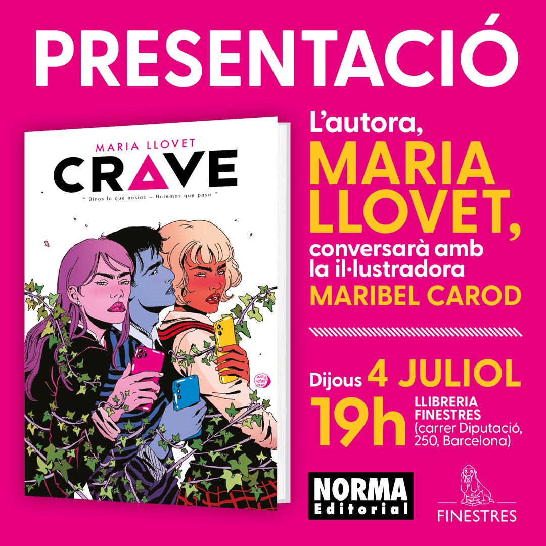 maribelcarod's tweet photo. Avui hi ha sarao a Llibreria Finestres d'Art i Còmic! Veniu! Serà súper s*xy! ❤️🖤
@m_llovet @NormaEditorial @Ll_Finestres #CRAVE #MariaLlovet https://t.co/uz5XX6yWdP
