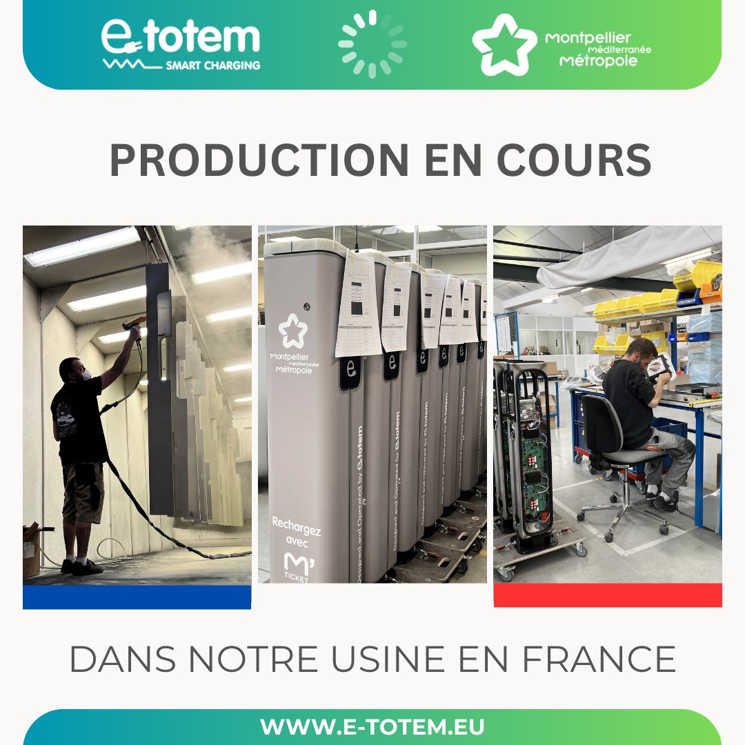 🔜 Les bornes de recharge pour #Montpellier  Méditerranée Métropole prennent forme dans notre usine en #France et débarquent bientôt à #Montpellier !   #MadeInFrance #Production #VE #BornesDeRecharge #Recharge #ElectricCar