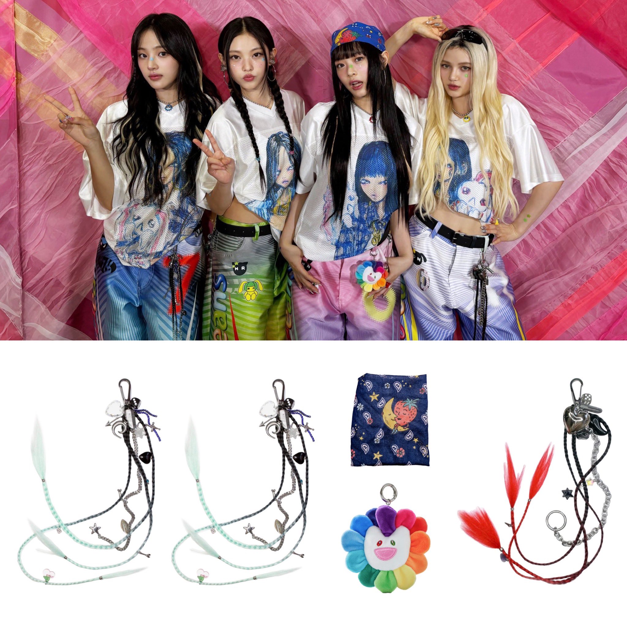 激レア　NJZ NewJeans MURAKAMI TAKASHIバンダナ 激レア NJZ NewJeans MURAKAMI TAKASHIバンダナ