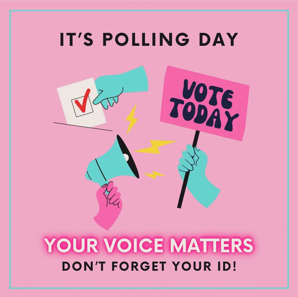 Today is the day to exercise your right and responsibility - vote today #GeneralElection2024