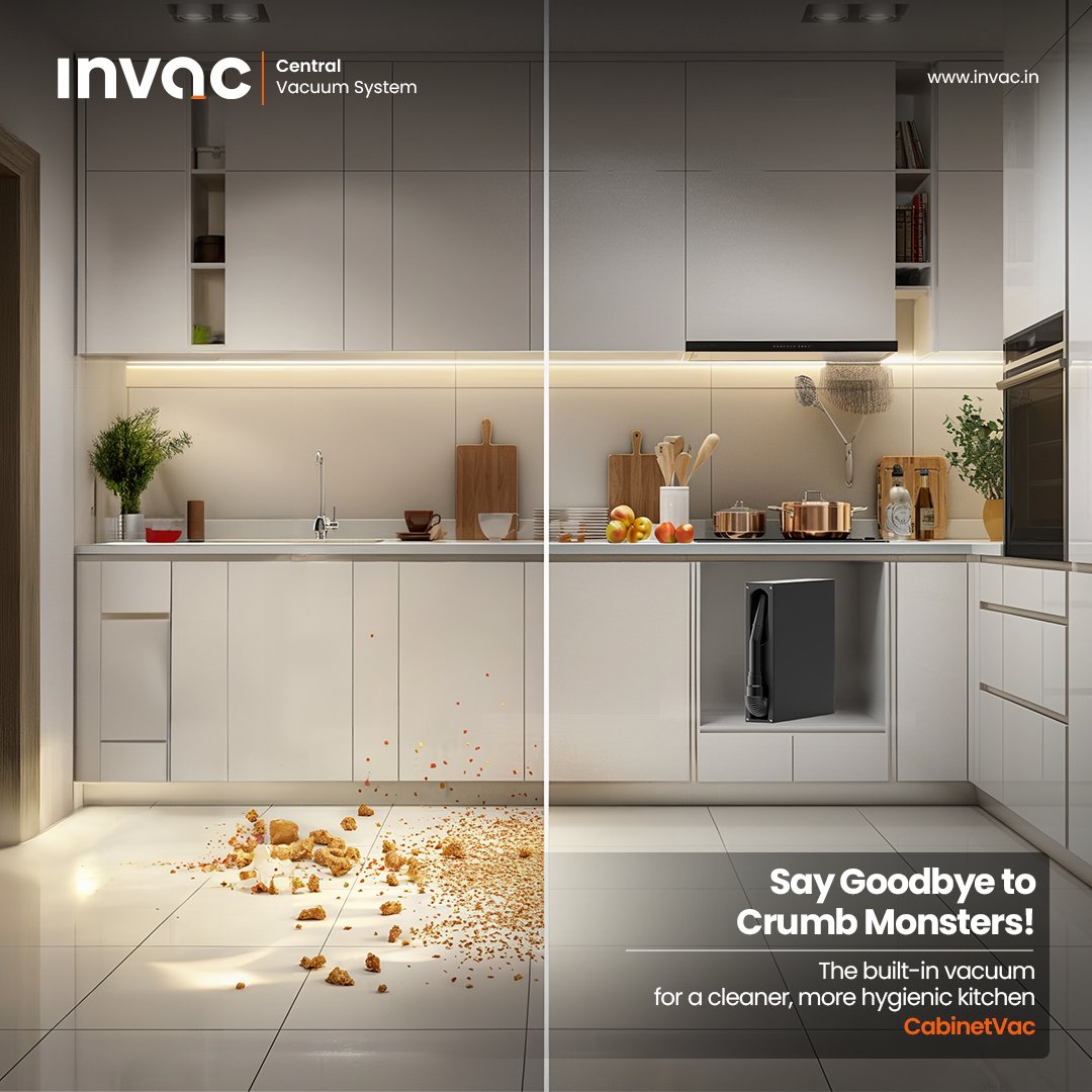 IndiaInvac's tweet photo. Keep your kitchen cleaner than ever! Introducing #Cabinetvac the built-in vacuum that eliminates crumbs and messes with ease. ✨

#Saygoodbyetodustpans and hello to a more hygienic kitchen! 🥳

Visit https://t.co/l3hB7u2uTh
📞 : +91 92480 09942

#invac #invaccentralvacuum https://t.co/TutxVxBcNo